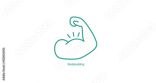 Bodybuilding Icon - Vector Illustration for Muscle Building and Strength Training