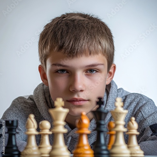 Portrait of Teenage Chess Player photo