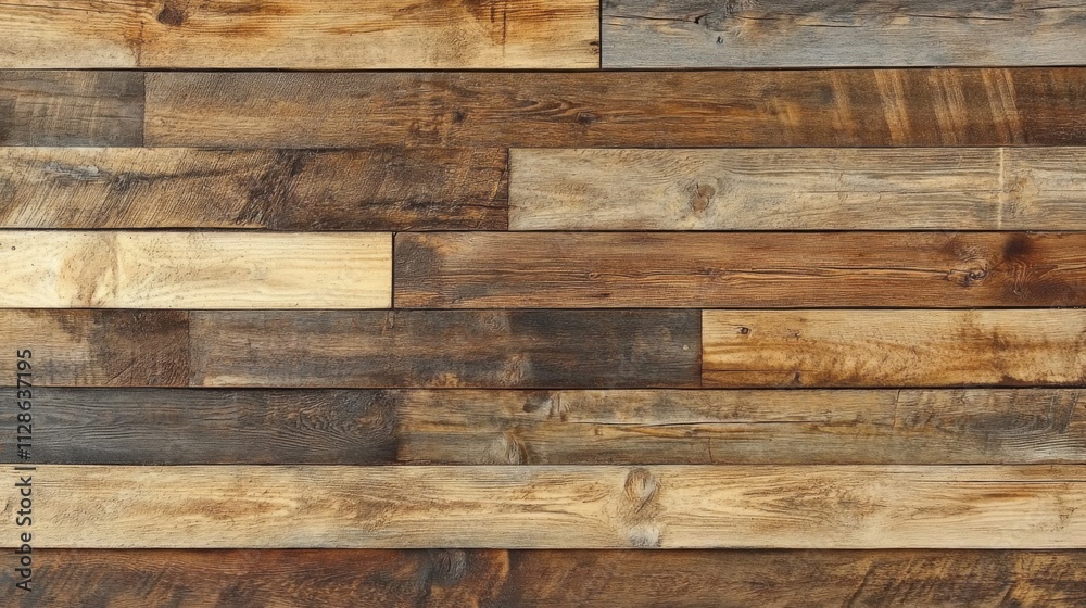 Naklejka premium Reclaimed Wood Paneling Horizontal Grain Texture