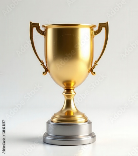 Golden Trophy on Silver Base 