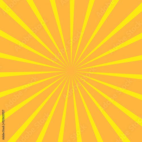 Retro sunburst ray in vintage style. Yellow sun ray background. Vector EPS 10