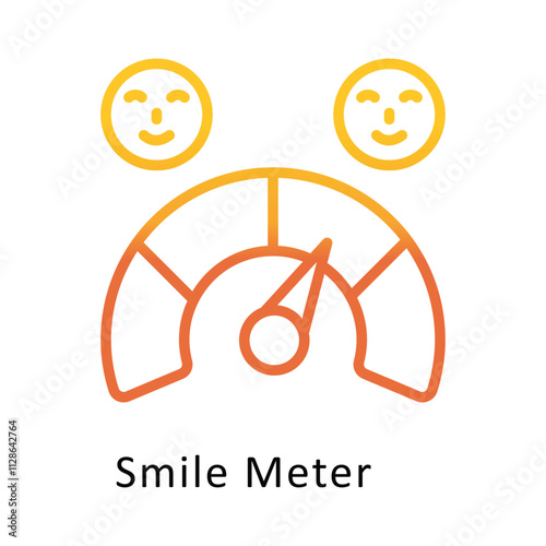 Smile Meter Vector Gradient Outline Icon. Eps 10 File 