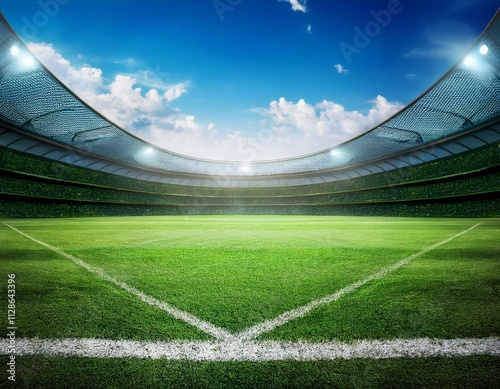 soccer field with the lights