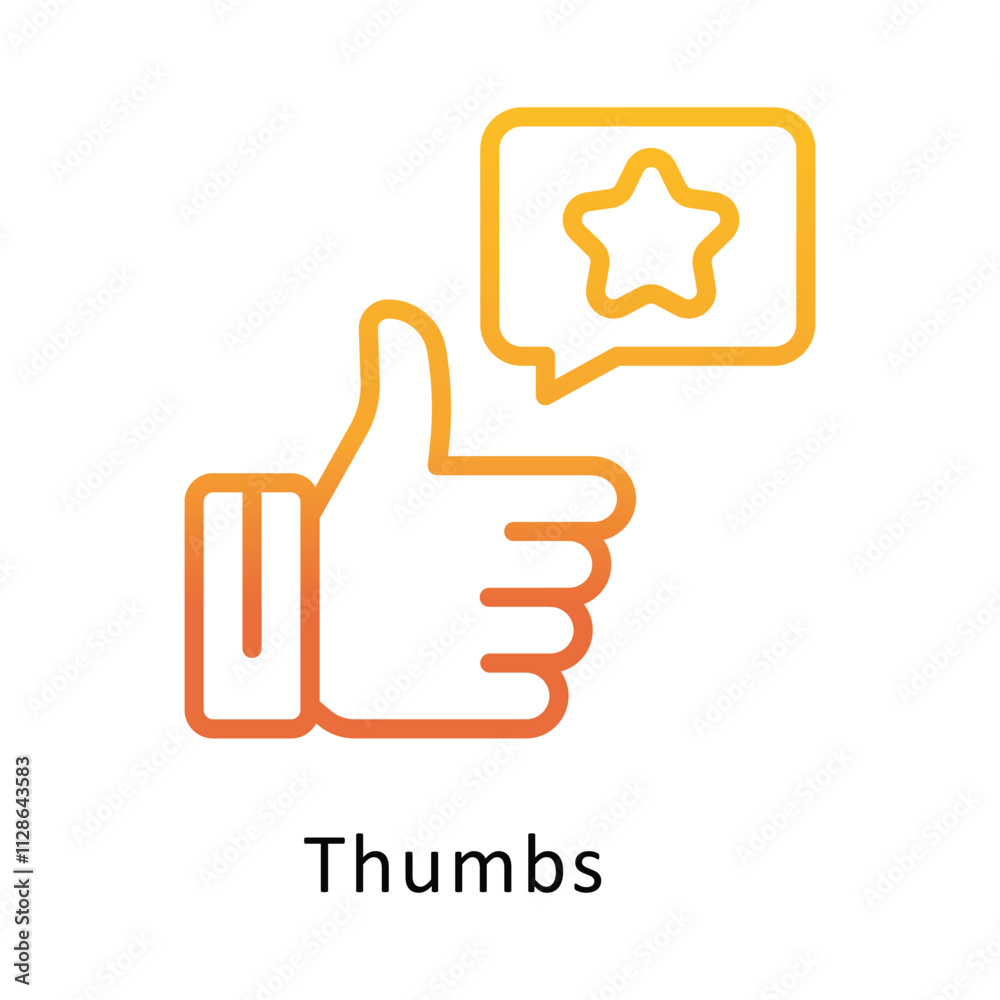 Thumbs Vector Gradient Outline Icon. Eps 10 File Thumbs Vector Gradient Outline Icon. Eps 10 File
