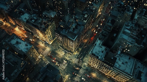 Wallpaper Mural Aerial Top View of Downtown District Buildings Torontodigital.ca