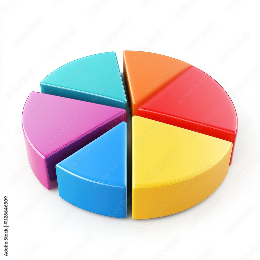 3d pie chart icon isolated on white background 3d pie chart icon isolated on white background