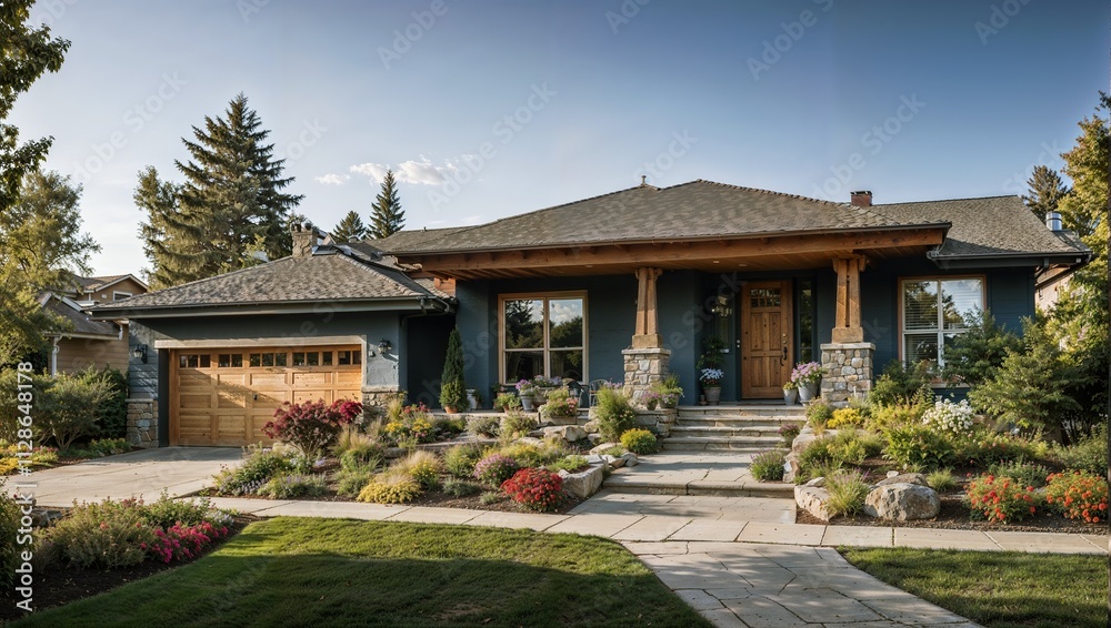 Elegant Craftsman Home with Stone Accents Elegant Craftsman Home with Stone Accents