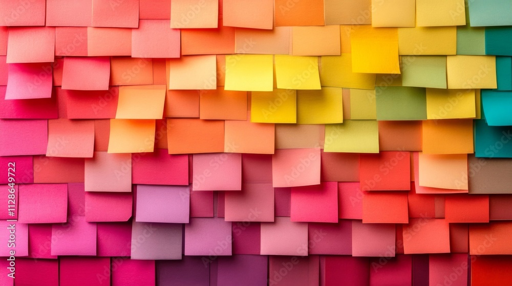 Colorful Sticky Notes Arranged In A Gradient Pattern Colorful Sticky Notes Arranged In A Gradient Pattern
