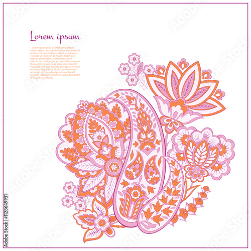 Wallpaper Mural Paisley Floral oriental ethnic Pattern. Vector Damask Ornament Torontodigital.ca
