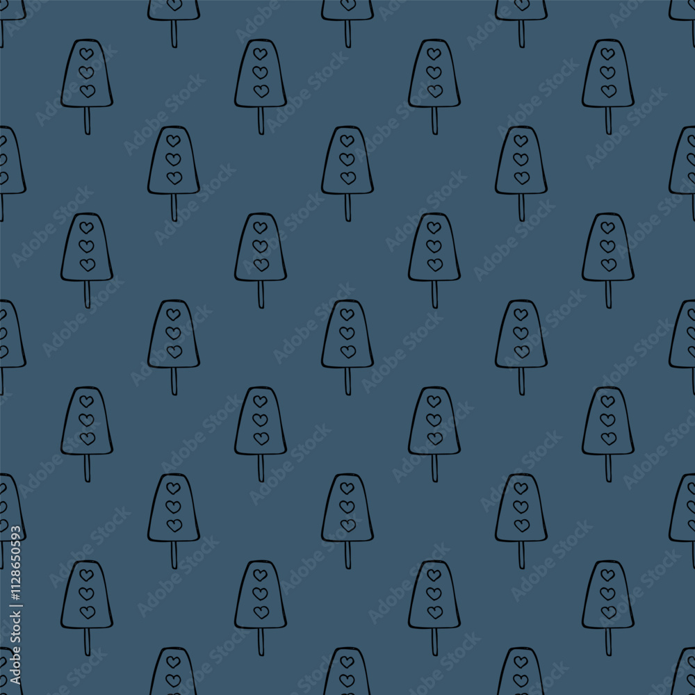 Seamless pattern with ice cream doodle for decorative print, wrapping paper, greeting cards, wallpaper and fabric Seamless pattern with ice cream doodle for decorative print, wrapping paper, greeting cards, wallpaper and fabric