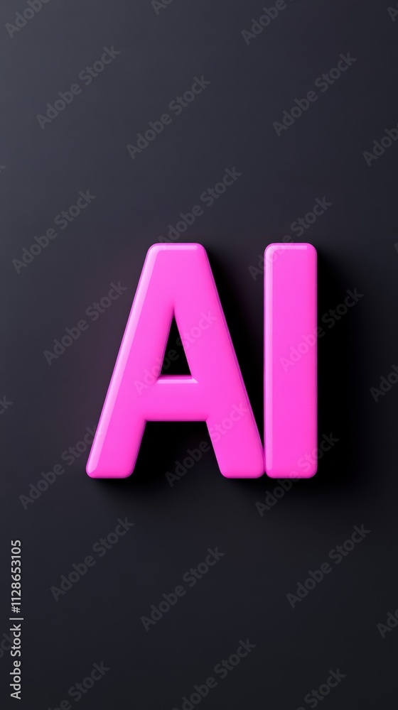 Bright pink letters AI stand out against a dark background in a modern design Bright pink letters AI stand out against a dark background in a modern design