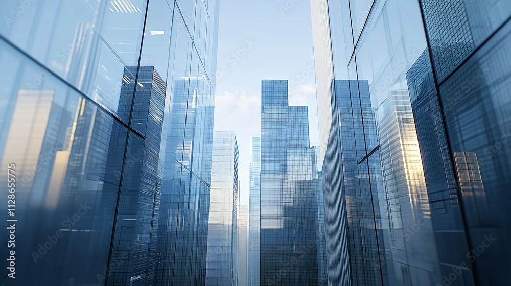 An Abstract Futuristic Cityscape Background with Geometric Shapes