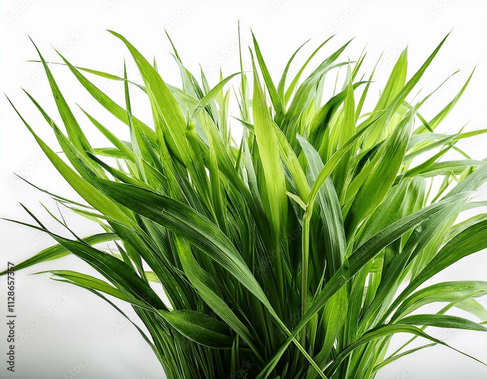 Fototapeta premium grass background with dew dropping on white background
