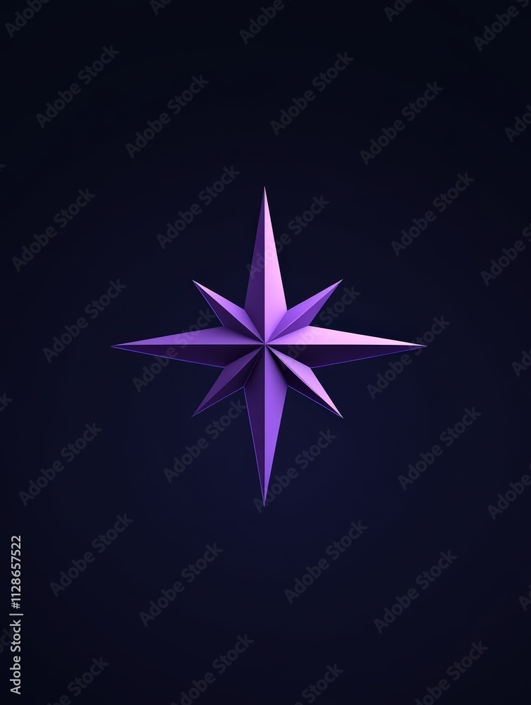 Compass icon design featuring a frosted glass frame with purple accents against a dark background Compass icon design featuring a frosted glass frame with purple accents against a dark background