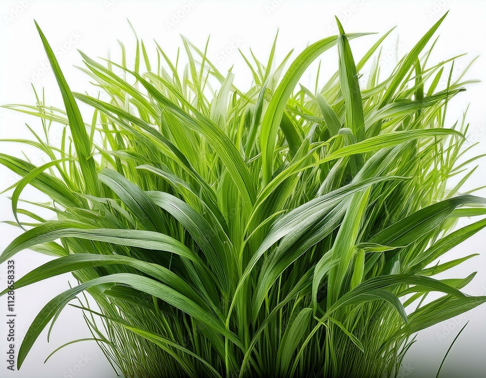 Obraz premium grass background with dew dropping on white background