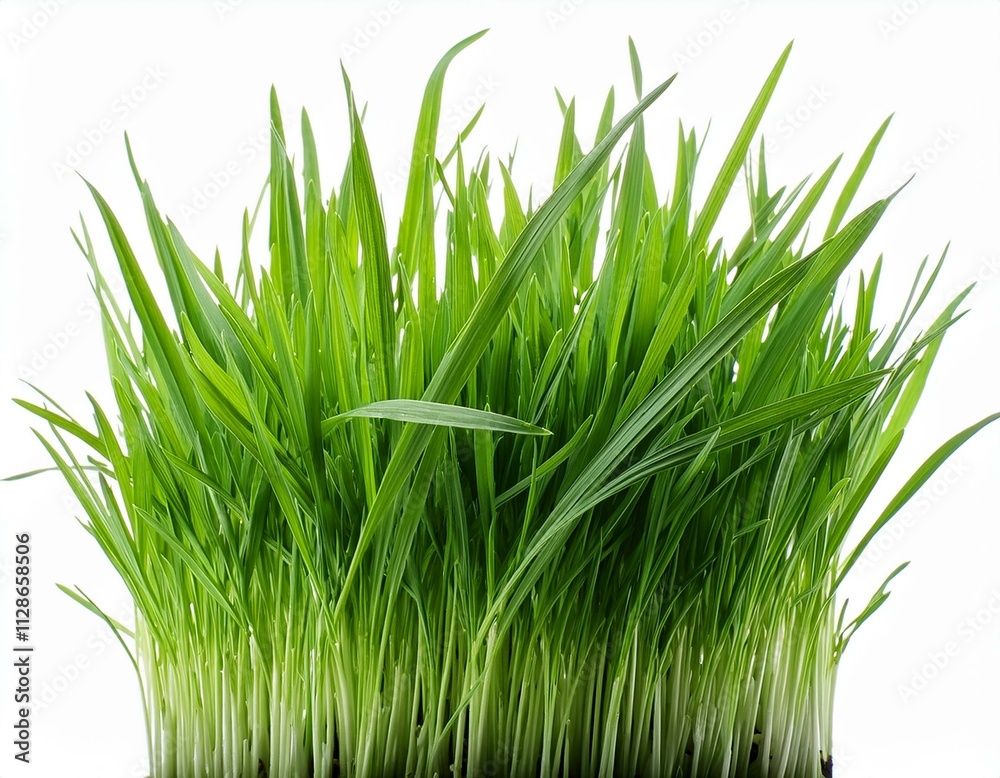 Obraz premium grass background with dew dropping on white background