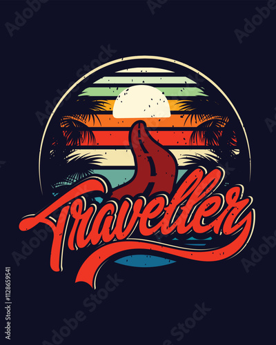 Beach traveller t shirt vector design