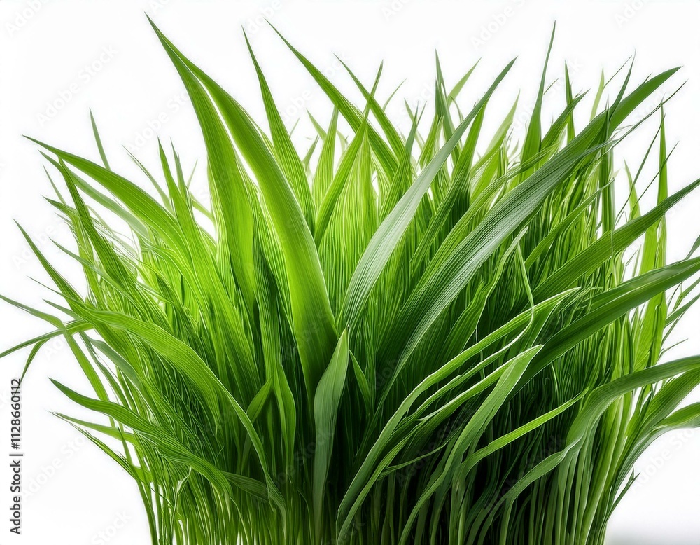 Obraz premium grass background with dew dropping on white background