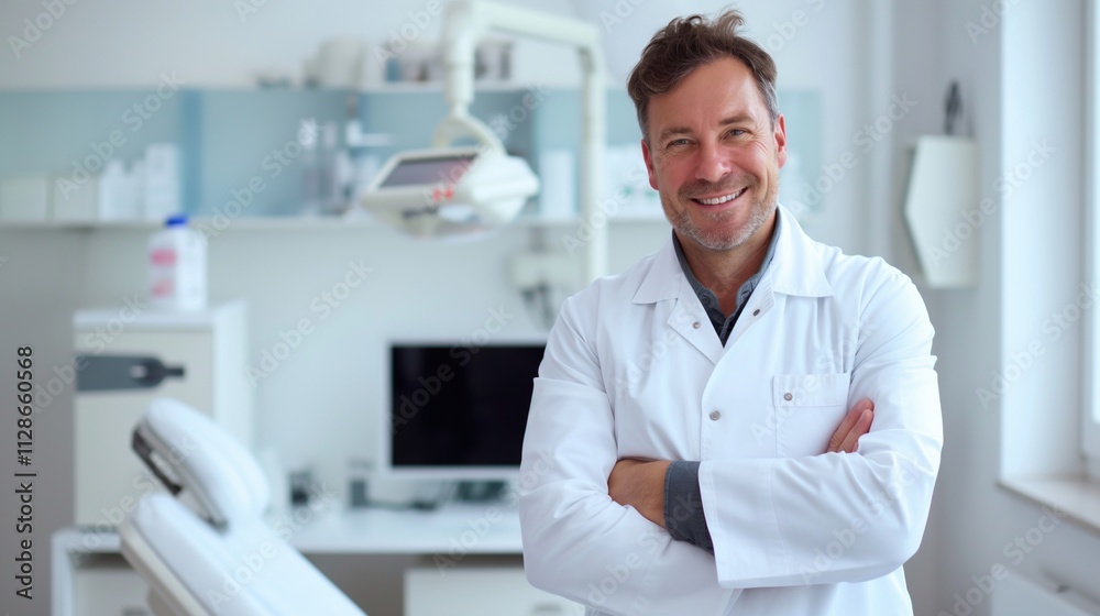 Smiling Dermatologist in Office