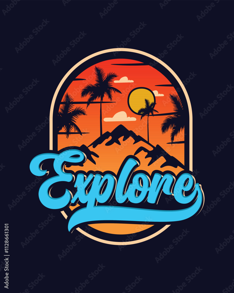 Explore the World, One Step at a Time | Vintage Explore T Shirt Design Explore the World, One Step at a Time | Vintage Explore T Shirt Design