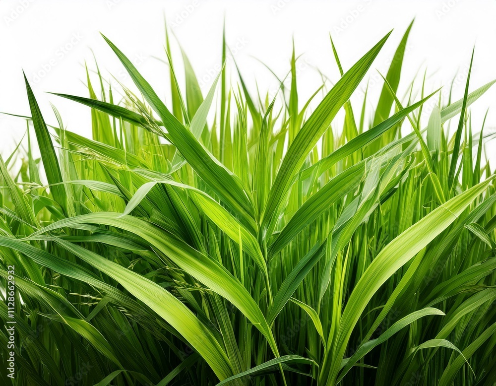 Obraz premium grass background with dew dropping on white background