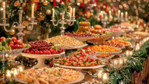 table is elegantly set for celebrating Christmas or New Year.