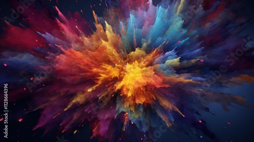 explosion of color,Dazzling Abstract Explosion, A Vivid Display of Colorful Energy