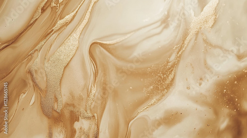 Warm beige marble with subtle caramel and gold veins