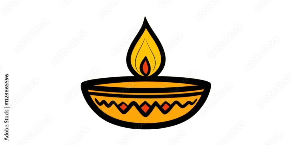 A decorative oil lamp with a flame, symbolizing light and celebration. A decorative oil lamp with a flame, symbolizing light and celebration.