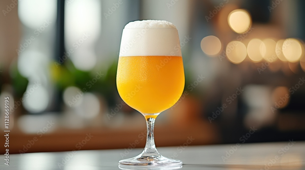 Refreshing Craft Beer in Elegant Glassware Refreshing Craft Beer in Elegant Glassware