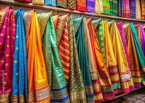 Vibrant Indian Saree Collection: Elegant Display of Silk, Cotton & Banarasi Weaves