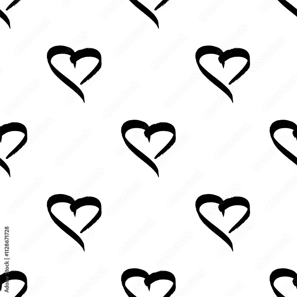 Seamless pattern with hand drawn heart doodle for decorative print, wrapping paper, greeting cards and fabric Seamless pattern with hand drawn heart doodle for decorative print, wrapping paper, greeting cards and fabric
