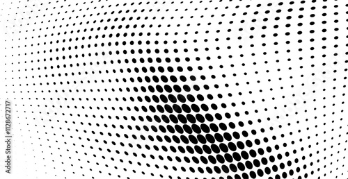 Waves of halftone texture in black and white