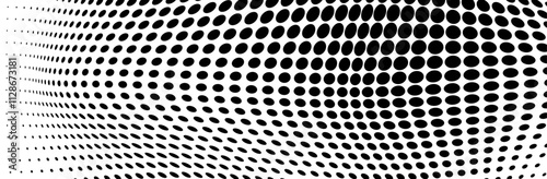 Waves of halftone texture in black and white