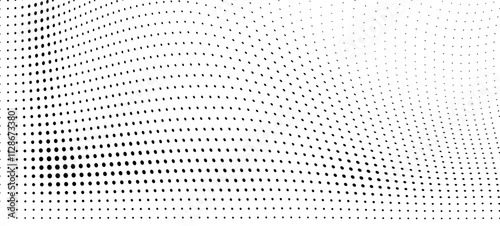 Waves of halftone texture in black and white