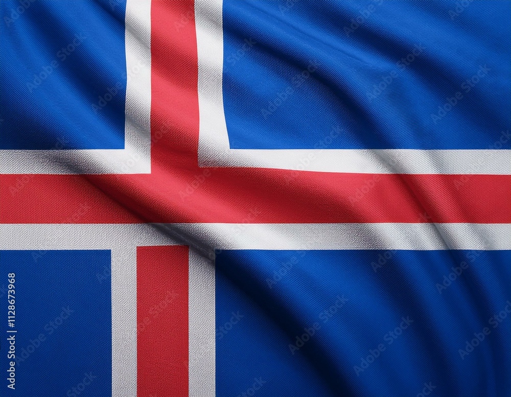 Fototapeta premium Watercolor texture flag of Iceland.