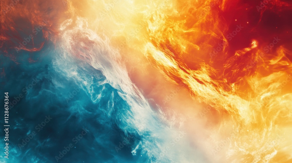 Celestial Nebula Cosmic Fire And Ice Encounter Celestial Nebula Cosmic Fire And Ice Encounter