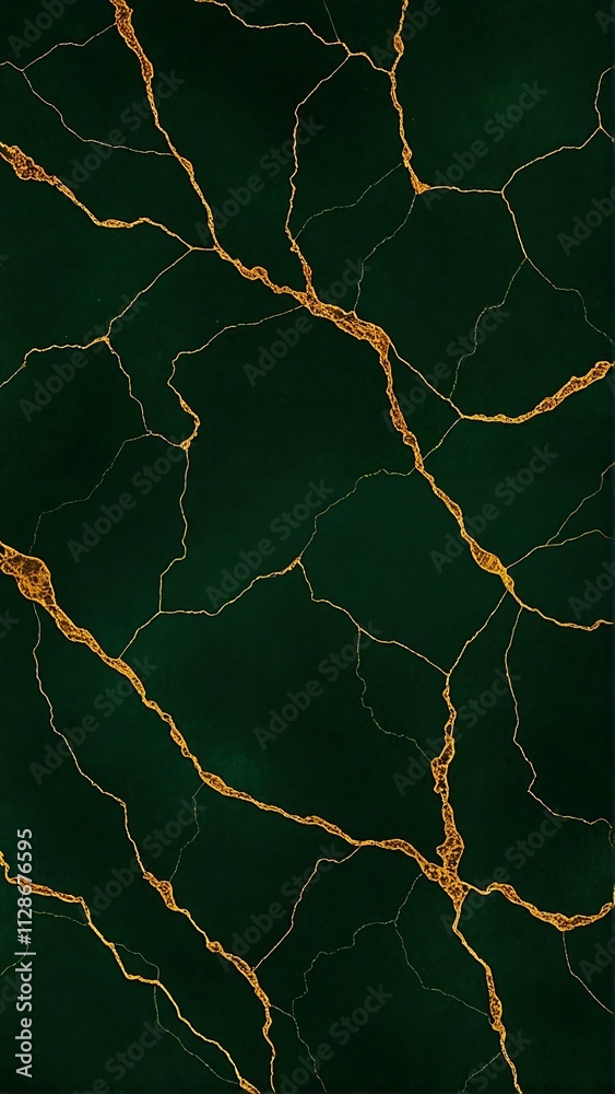 A dark green marble pattern with irregular, thin gold veins running across the surface evokes a sense of creative work. The contrast between deep green and metallic gold creates an elegant, luxurious A dark green marble pattern with irregular, thin gold veins running across the surface evokes a sense of creative work. The contrast between deep green and metallic gold creates an elegant, luxurious