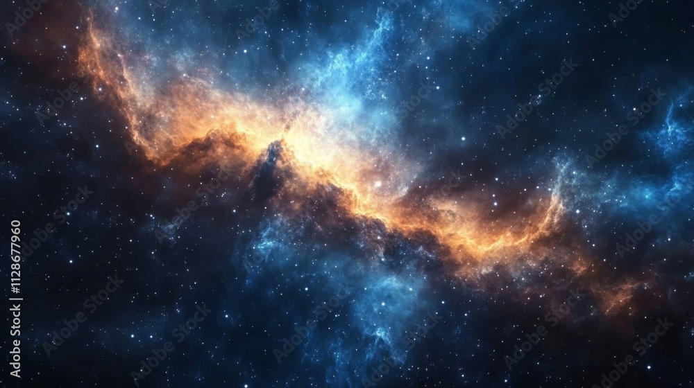 Fototapeta premium Celestial Nebula Cosmic Dust and Starscape