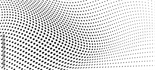 Waves of halftone texture in black and white