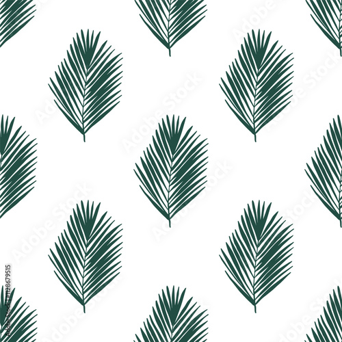 Seamless pattern with tropical leaves doodle for decorative print, wrapping paper, greeting cards, wallpaper and fabric