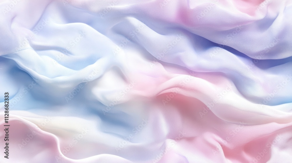 Fototapeta premium Pastel Draped Fabric, Soft Waves, Gentle Light, Dreamy Texture