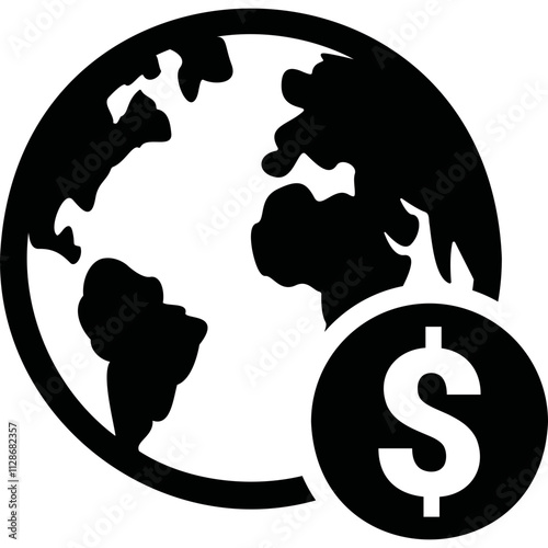 Simple vector icon planet Earth