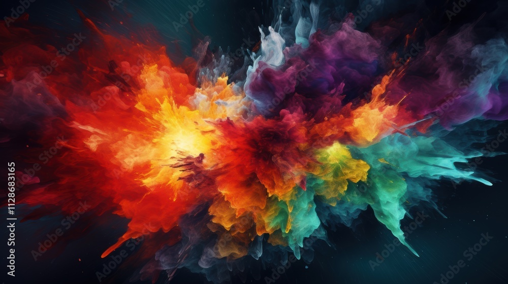 Spectral Abstract Explosion, A Canvas of Unleashed Color Dynamics Spectral Abstract Explosion, A Canvas of Unleashed Color Dynamics