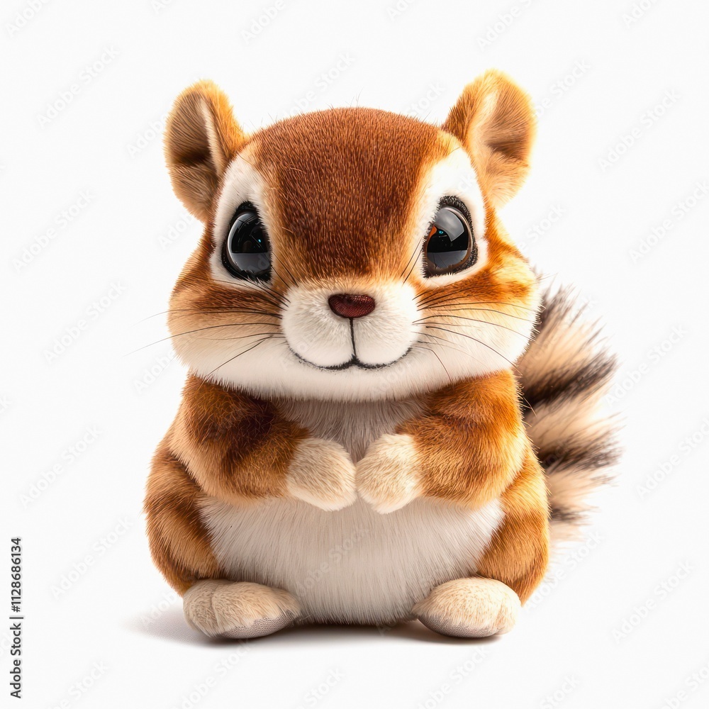 Cute chipmunk plush toy isolated on white background. Cute chipmunk plush toy isolated on white background.