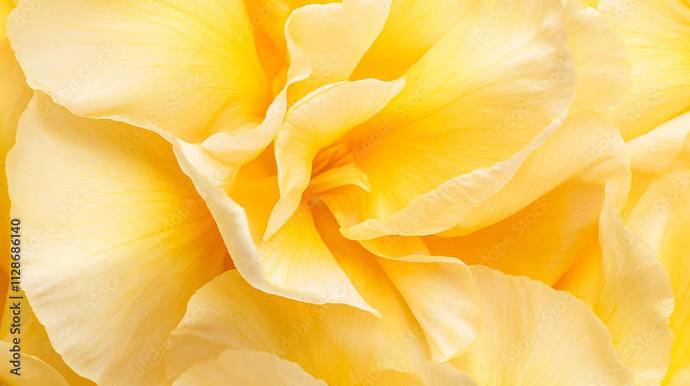 Obraz premium vibrant close up of soft yellow petals, showcasing delicate textures and layers. beauty of nature is captured in this floral image