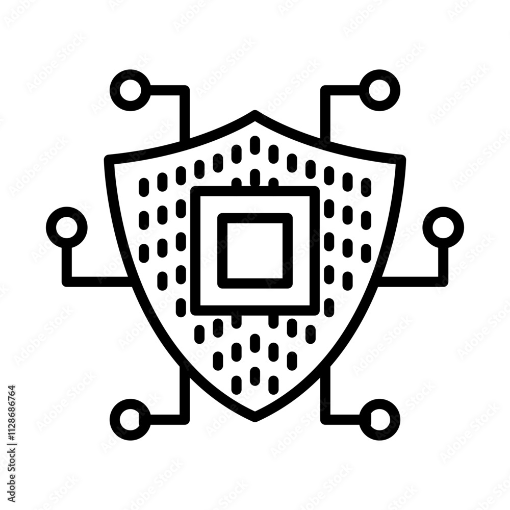Cybersecurity Shield line icon Cybersecurity Shield line icon