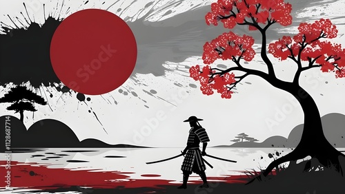 Samurai’s Path: The Harmony of Red and Black photo