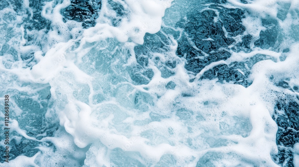 Obraz premium Flowing water with soft glowing energy symbolizing cleansing, healing, and purity