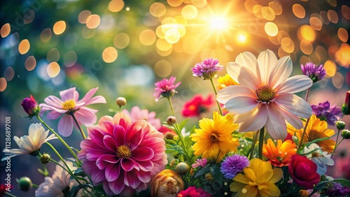 Captivating Bokeh Effect on Colorful Flowers Under Soft Natural Light for Stunning Floral Photography